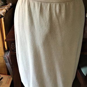 St. John Oatmeal beige Santana Knit Skirt 4 EUC